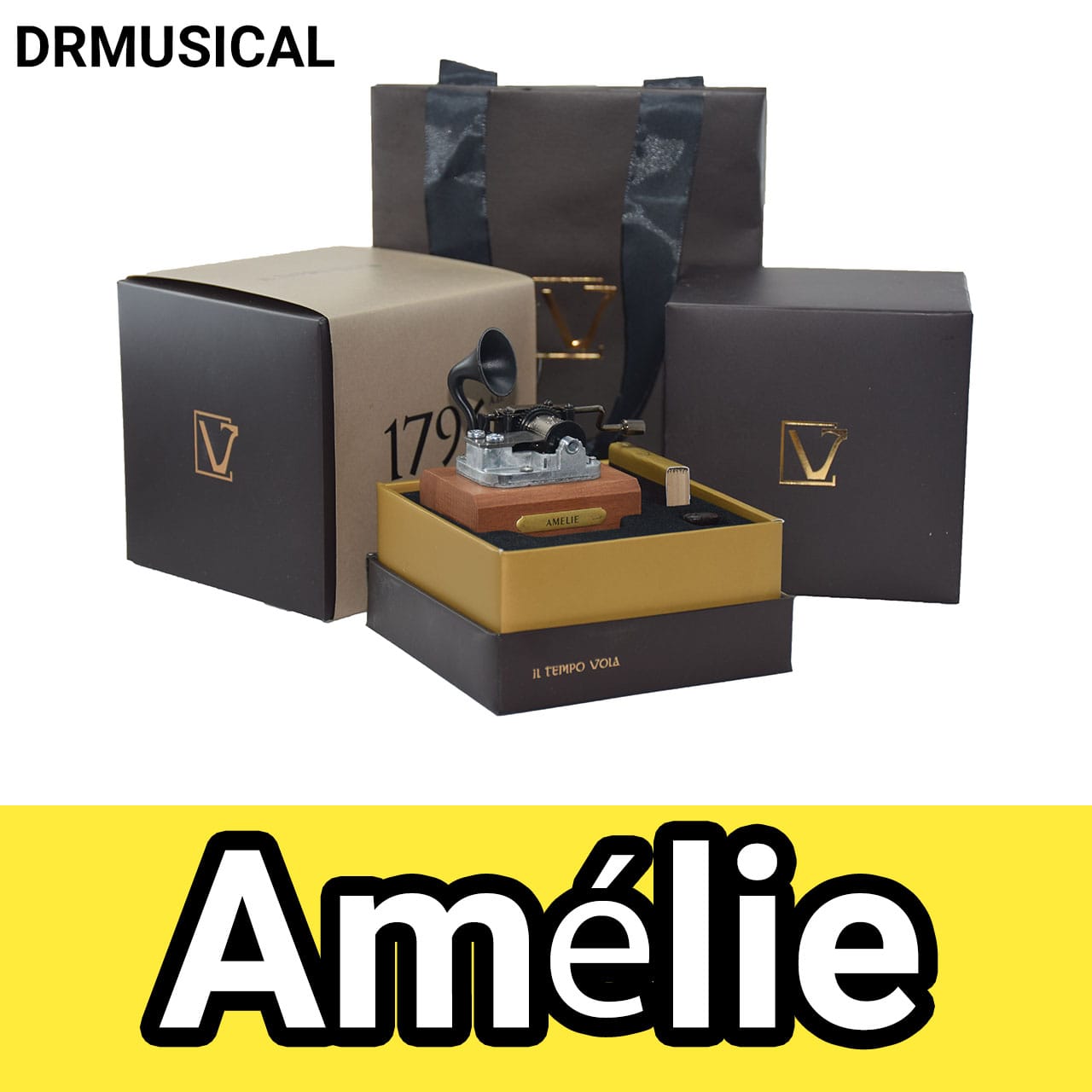 جعبه موزیکال امیلی Amélie برند ایل تمپو ولا IL TEMPO VOLA  هندلی مدل NEW CALASSICO