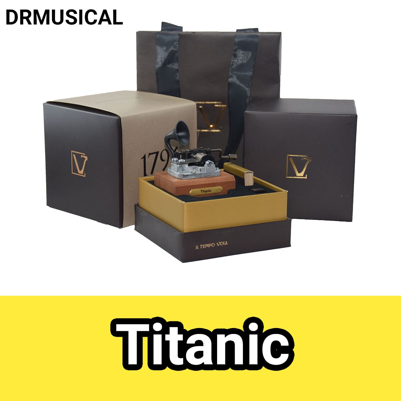 جعبه موزیکال تایتانیک برند IL TEMPO VOLA مدل گرامافونی NEW CLASSICO