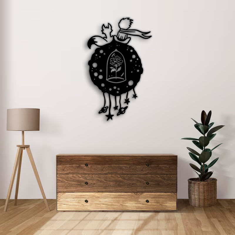 دیوارکوب چوبی طرح شازده کوچولو - خرید بی واسطه از تولید کننده