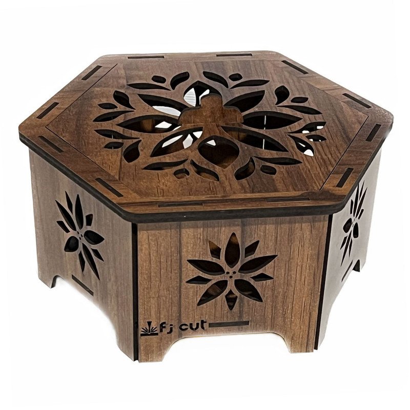 شکلات خوری چوبی شش ضلعی درب دار - خرید مستقیم از کارخانه